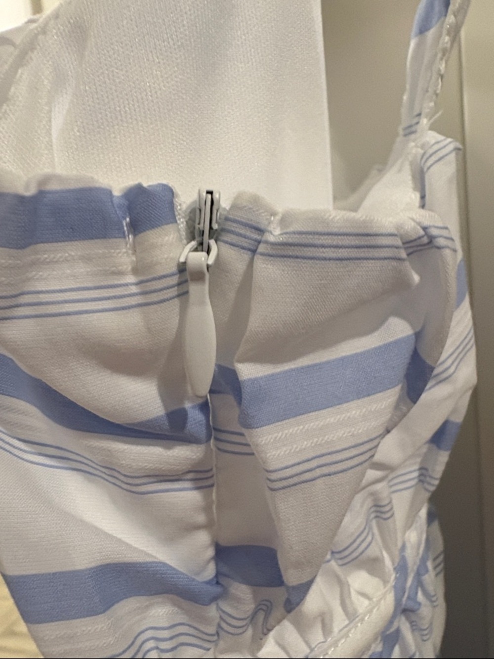 NWT [Altar’d State] Striped Lace Maxi/Midi Sundress White/Blue Women’s XXS - Picture 9 of 12